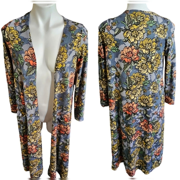 NEW Lularoe Sarah Cardigan Blue Floral Size S - Picture 1 of 13